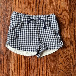 Cat & Jack Navy Blue & White Toddler Girls Gingham Shorts  - Size 18 months